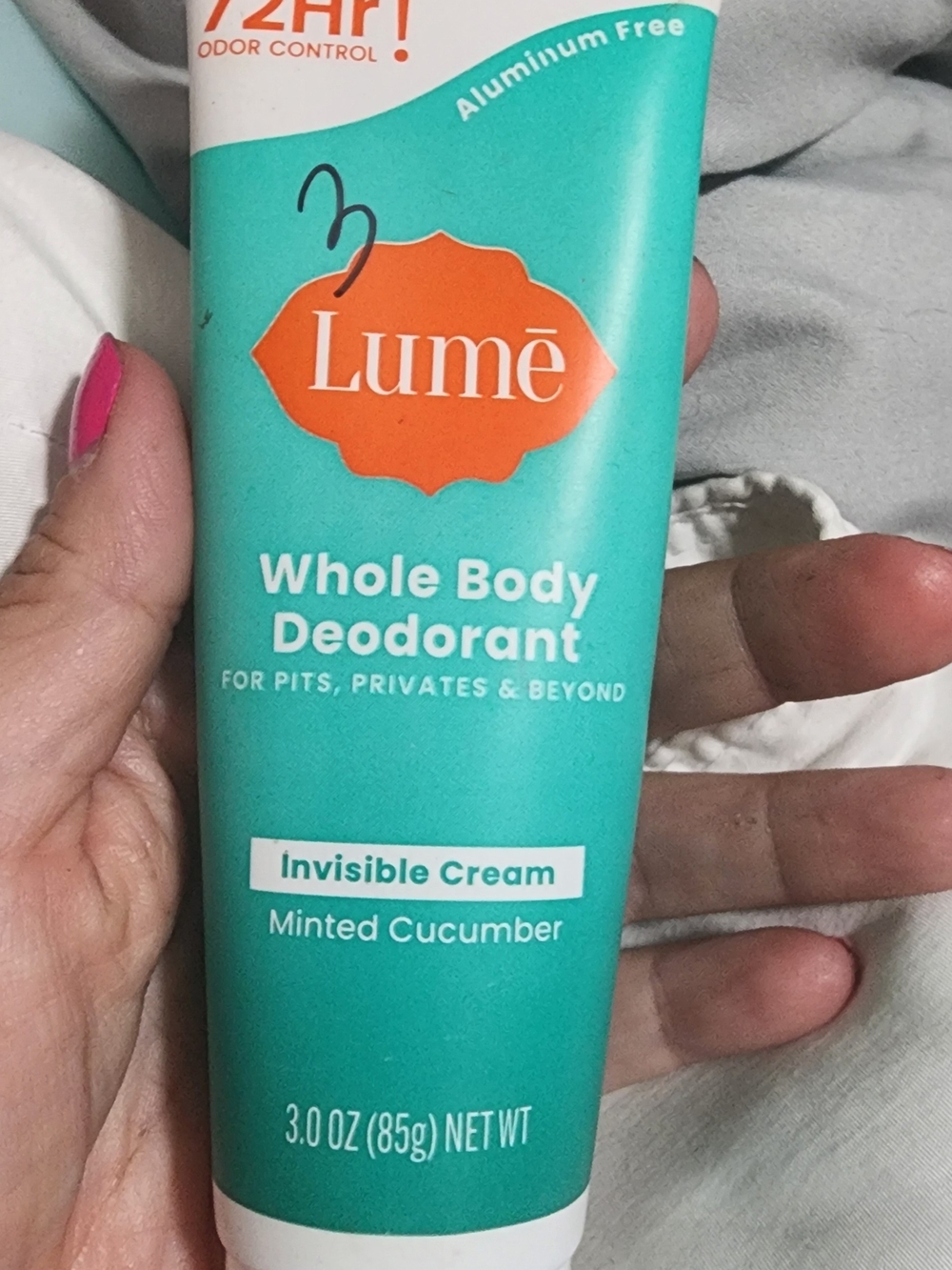 Lumē Invisible Cream Whole Body Deodorant - Minted Cucumber (Teal)